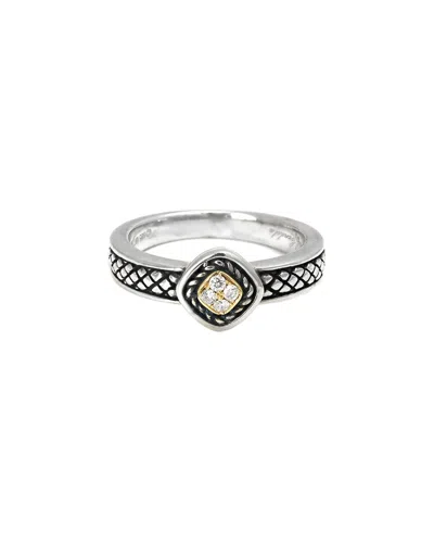 Andrea Candela Diamante 18k & Silver 0.06 Ct. Tw. Diamond Ring In Metallic