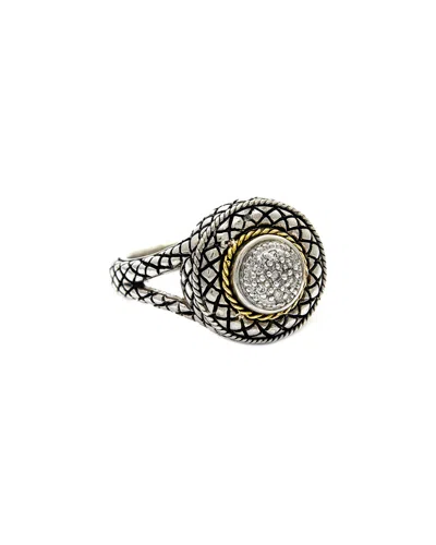 Andrea Candela Diamante 18k & Silver 0.07 Ct. Tw. Diamond Ring In Metallic