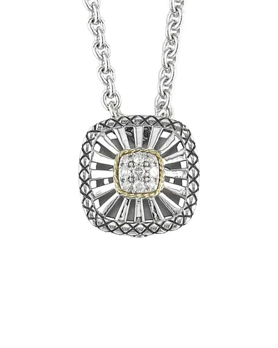 Andrea Candela Diamante 18k & Silver 0.20 Ct. Tw. Diamond Necklace In Metallic