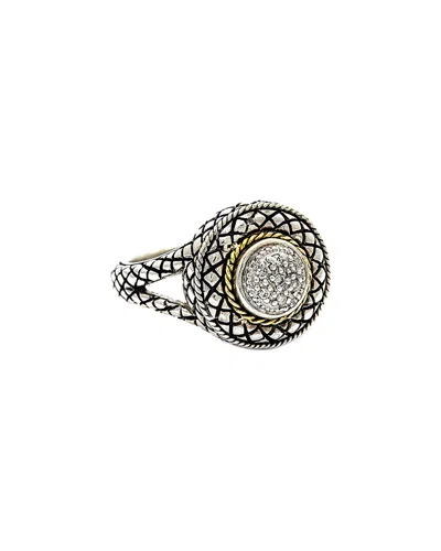 Andrea Candela Diamante 18k & Silver Diamond Round Pave Ring In Metallic