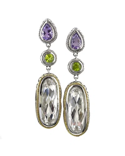 Andrea Candela Dulce-tutti Frutti 18k Over Silver Diamond & Gemstone Earrings In Metallic