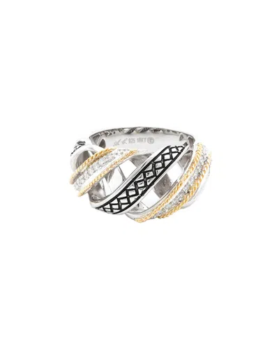 Andrea Candela Espiral 18k & Silver 0.21 Ct. Tw. Diamond Ring In Metallic
