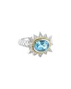 Andrea Candela Estrella Fugaz 18k & Silver 2.60 Ct. Tw. Diamond & Blue Topaz Ring In Metallic