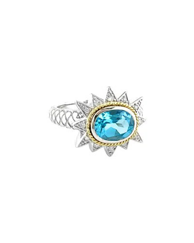 Andrea Candela Estrella Fugaz 18k & Silver 2.60 Ct. Tw. Diamond & Blue Topaz Ring