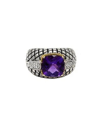 Andrea Candela Ibiza 18k & Silver 4.04 Ct. Tw. Diamond & Amethyst Ring In White