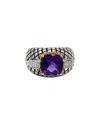 Andrea Candela Ibiza 18k & Silver 4.04 Ct. Tw. Diamond & Amethyst Ring In Multi