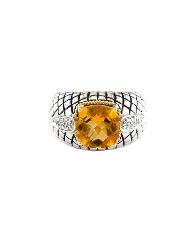 Andrea Candela Ibiza 18k & Silver 4.04 Ct. Tw. Diamond & Citrine Ring In Multi