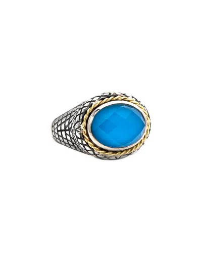 Andrea Candela Ibiza 18k & Silver Ct. Tw. Turquoise Ring In Blue