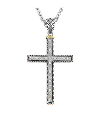 Andrea Candela La Fe 18k & Silver 0.10 Ct. Tw. Diamond Necklace In Metallic