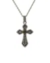 Andrea Candela La Fe 18k & Silver 1.35 Ct. Tw. Black Diamond & White Topaz Necklace In Metallic