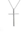Andrea Candela La Fe Silver 0.02 Ct. Tw. Diamond Cross Necklace