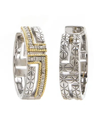 Andrea Candela Laberinto 18k & Silver 0.1 Ct. Tw. Diamond Earrings In Metallic