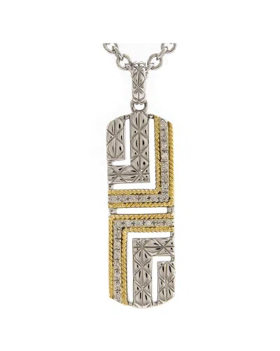 Andrea Candela Laberinto 18k & Silver 0.14 Ct. Tw. Diamond Necklace In Metallic