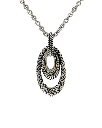 Andrea Candela Lazo 18k & Silver 0.01 Ct. Tw. Diamond Multi Oval Necklace In Metallic