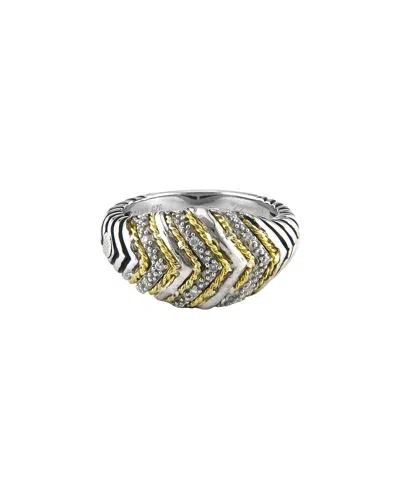 Andrea Candela Lazo 18k & Silver 0.06 Ct. Tw. Diamond Ring In Metallic