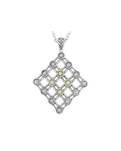 Andrea Candela Lazo 18k & Silver 0.10 Ct. Tw. Diamond Necklace In Metallic