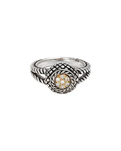 Andrea Candela Lazo 18k & Silver 0.11 Ct. Tw. Diamond Ring In Metallic