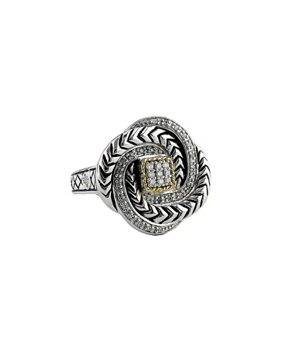 Andrea Candela Lazo 18k & Silver 0.13 Ct. Tw. Diamond Ring In Metallic