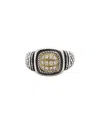 Andrea Candela Lazo 18k & Silver 0.18 Ct. Tw. Diamond Ring In Metallic