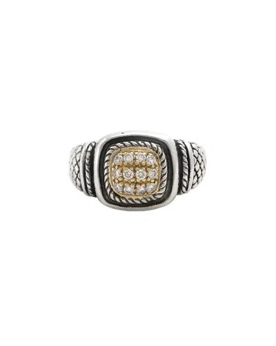 Andrea Candela Lazo 18k & Silver 0.18 Ct. Tw. Diamond Ring In Metallic