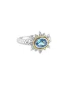 Andrea Candela Lazo 18k & Silver 0.98 Ct. Tw. Diamond & Blue Topaz Ring