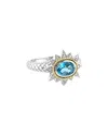 Andrea Candela Lazo 18k & Silver 0.98 Ct. Tw. Diamond & Blue Topaz Ring