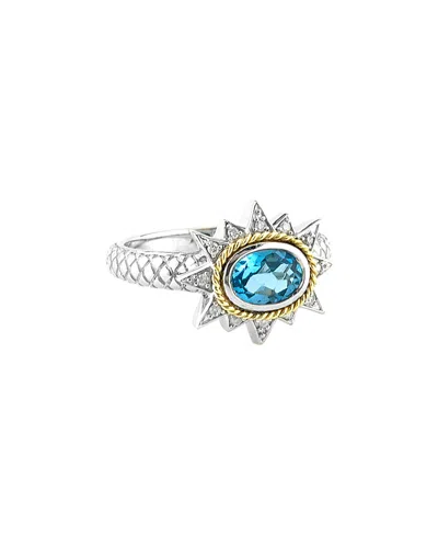 Andrea Candela Lazo 18k & Silver 0.98 Ct. Tw. Diamond & Blue Topaz Ring In Gold