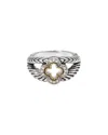 Andrea Candela Lazo 18k & Silver 0.08 Ct. Tw. Diamond Ring In Silver
