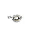 Andrea Candela Lazo 18k Over Silver Diamond Ring In Metallic