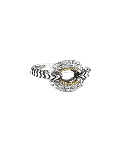 Andrea Candela Lazo 18k Over Silver Diamond Ring In Metallic