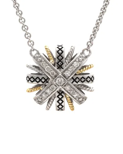 Andrea Candela Lazo De Brillantes 18k & Silver 0.17 Ct. Tw. Diamond Necklace In Metallic