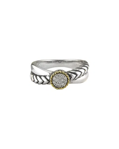 Andrea Candela Linea 18k & Silver 0.07 Ct. Tw. Diamond Ring In Metallic