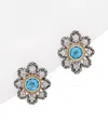 Andrea Candela Lucero 18k & Silver 2.00 Cttw. Gemstone Flower Earrings In Metallic