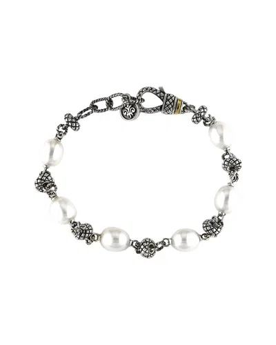 Andrea Candela Marbella 18k & Silver 7mm Pearl Bracelet In Metallic