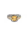 Andrea Candela Mini Alhambra 18k & Silver 1.96 Ct. Tw. Diamond & Citrine Ring In Metallic