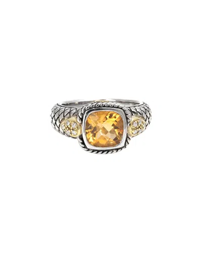 ANDREA CANDELA ANDREA CANDELA MINI ALHAMBRA 18K & SILVER 1.96 CT. TW. DIAMOND & CITRINE RING