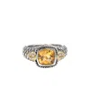 Andrea Candela Mini Alhambra 18k & Silver 1.96 Ct. Tw. Diamond & Citrine Ring