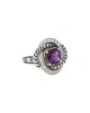Andrea Candela Mini Alhambra 18k & Silver 2.25 Ct. Tw. Diamond & Amethyst Ring