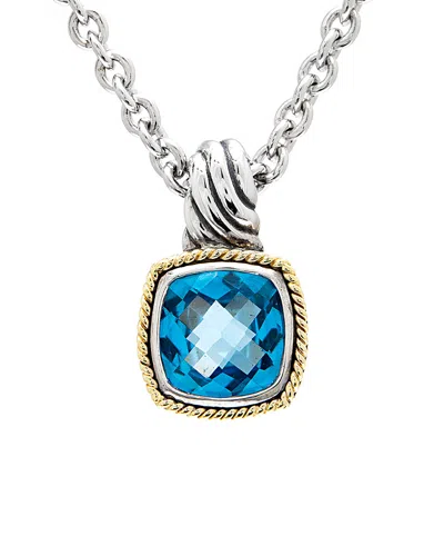 Andrea Candela Mini Alhambra 18k & Silver 4.75 Ct. Tw. Blue Topaz Pendant Necklace In Gold