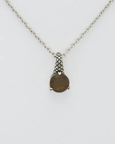 Andrea Candela Mini Alhambra 18k & Silver Quartz Necklace In Metallic