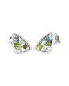 Andrea Candela Mosaico Silver 1.00 Ct. Tw. Green Tourmaline Earrings In Multi