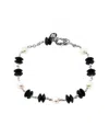 Andrea Candela Andréa Candela Onix Ola Silver Onyx & 6-6.5mm Pearl Bracelet In Black