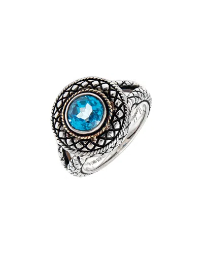 Andrea Candela Pavo Real 18k & Silver 1.77 Ct. Tw. Blue Topaz Ring In Gold