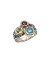 Andrea Candela Pavo Real 18k & Silver Ct. Tw. Gemstone Ring In Multi