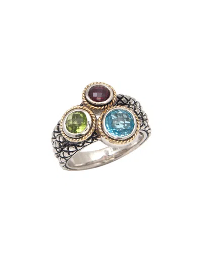 Andrea Candela Pavo Real 18k & Silver Ct. Tw. Gemstone Ring In Multi