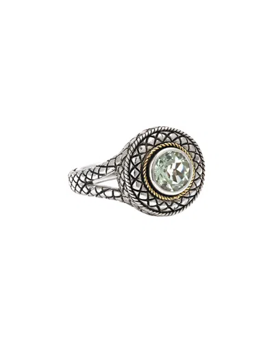 Andrea Candela Pavo Real 18k & Silver Ct. Tw. Green Amethyst Ring In White