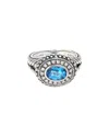 Andrea Candela Pavo Real Silver 0.18 Ct. Tw. Diamond & Blue Topaz Ring