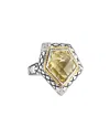 ANDREA CANDELA ANDREA CANDELA ROCAS 18K & SILVER 5.78 CT. TW. DIAMOND & LEMON QUARTZ RING