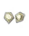 Andrea Candela Rocas 18k & Silver 9.07 Ct. Tw. Diamond & Cognac Quartz Earrings In Metallic