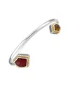 ANDREA CANDELA ANDREA CANDELA ROCAS 18K OVER SILVER 1.40 CT. TW. GEMSTONE BANGLE BRACELET